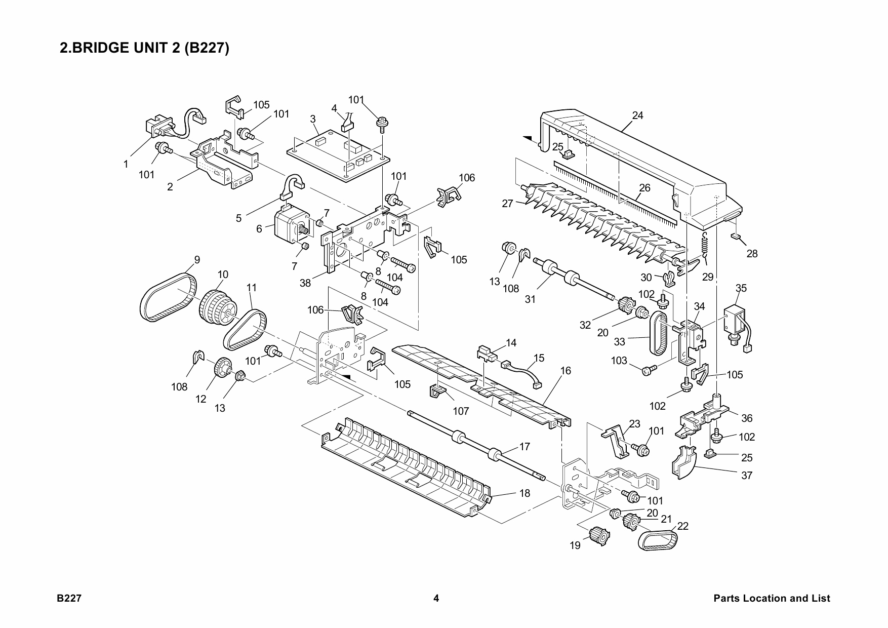 RICOH Options B227 BRIDGE-UNIT-BU3000 Parts Catalog PDF download-4